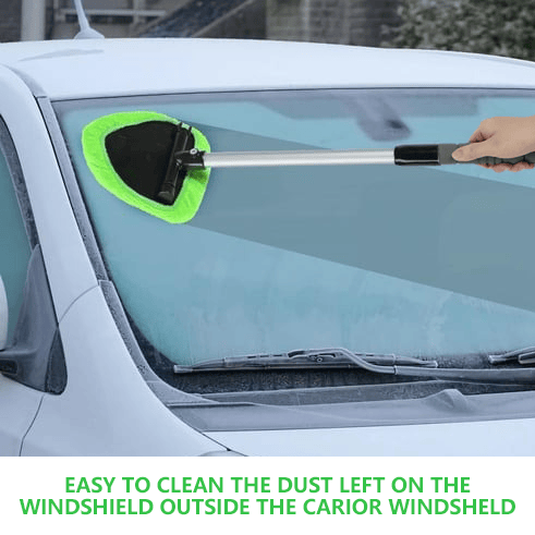 Easy Defogging in Seconds👍Microfiber Windshield Cleaner with Extendable Handle