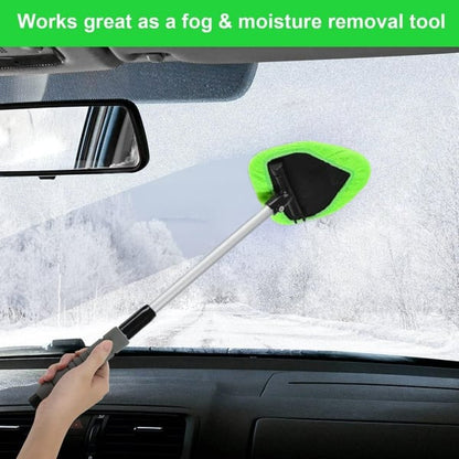 Easy Defogging in Seconds👍Microfiber Windshield Cleaner with Extendable Handle